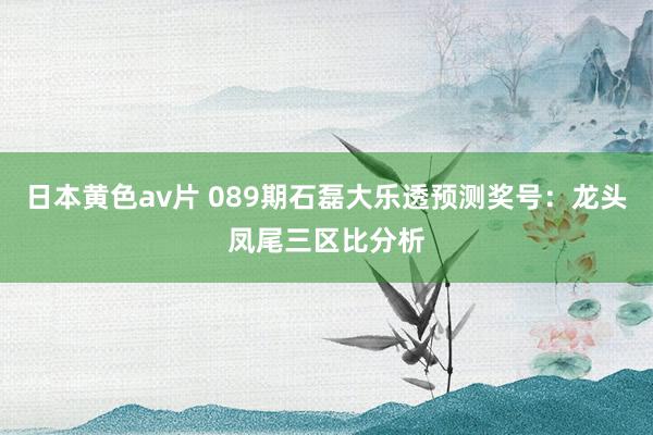 日本黄色av片 089期石磊大乐透预测奖号：龙头凤尾三区比分析