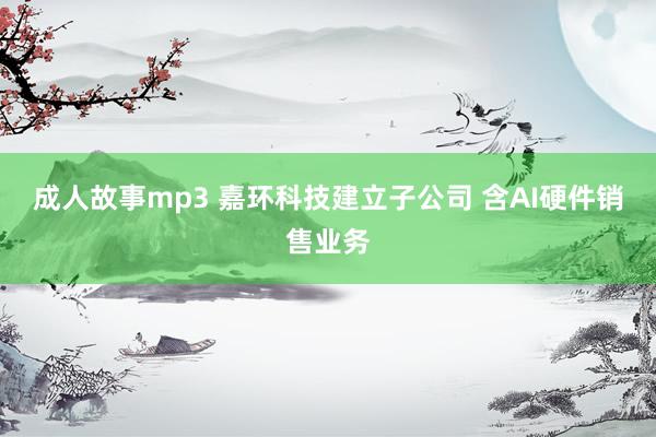 成人故事mp3 嘉环科技建立子公司 含AI硬件销售业务