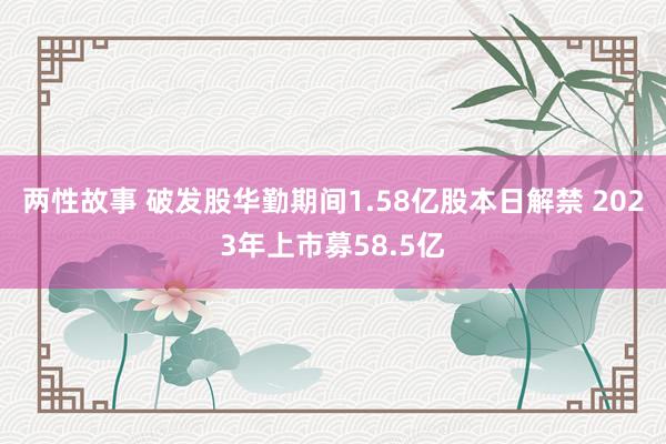 两性故事 破发股华勤期间1.58亿股本日解禁 2023年上市募58.5亿