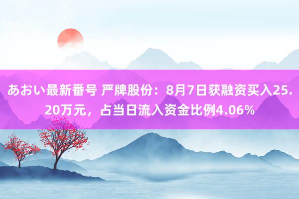 あおい最新番号 严牌股份：8月7日获融资买入25.20万元，占当日流入资金比例4.06%