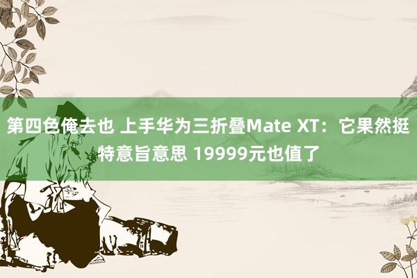 第四色俺去也 上手华为三折叠Mate XT：它果然挺特意旨意思 19999元也值了